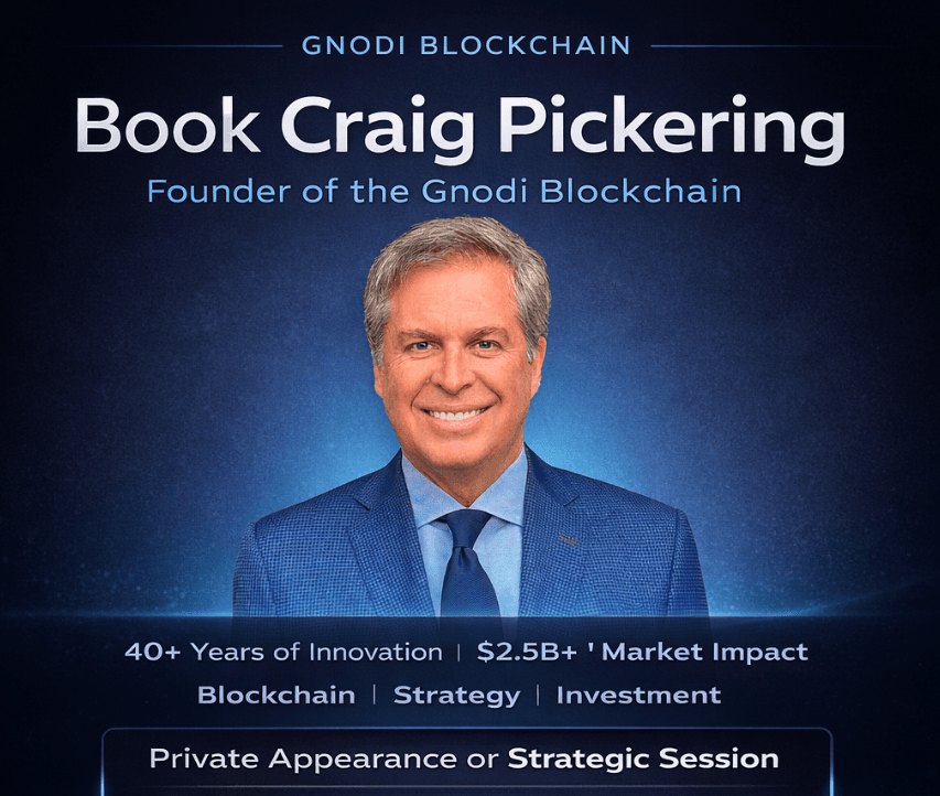 Book Craig Pickering — founder of the Gnodi Blockchain